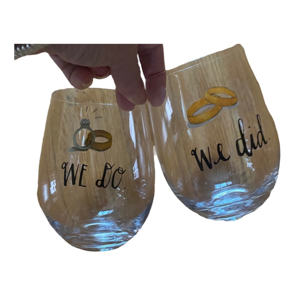 RAE DUNN wine glasses WE DO, WE DID
✨Host Pick. ✨